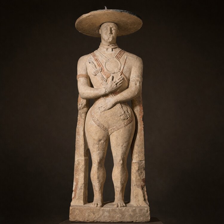 Scultura del guerriero di Capestrano in Abruzzo | © Wikimedia ottimizzata con IA
