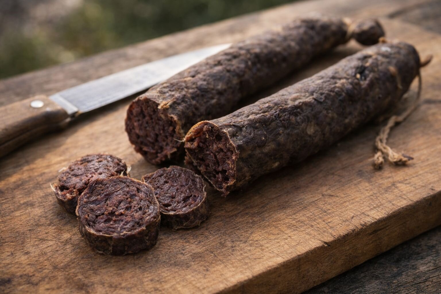 Prodotto tipico abruzzese: la salsiccia di fegato  | © Generata da IA