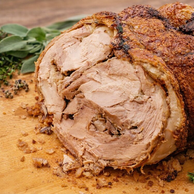 Prodotto tipico di Colledara: la porchetta | © Generato da IA