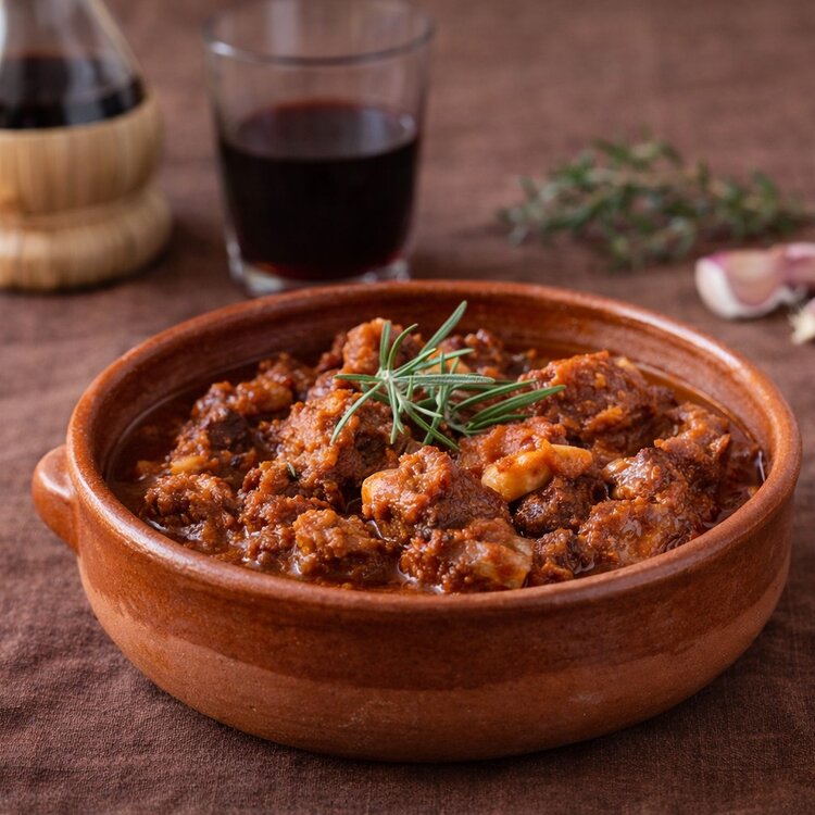 Piatto di terracotta con la carne, il famoso cif e ciaf abruzzese | © Generato da IA