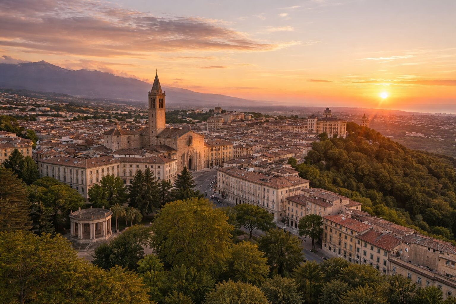 Vista panoramica della città di Chieti in Abruzzo | © Generata con IA