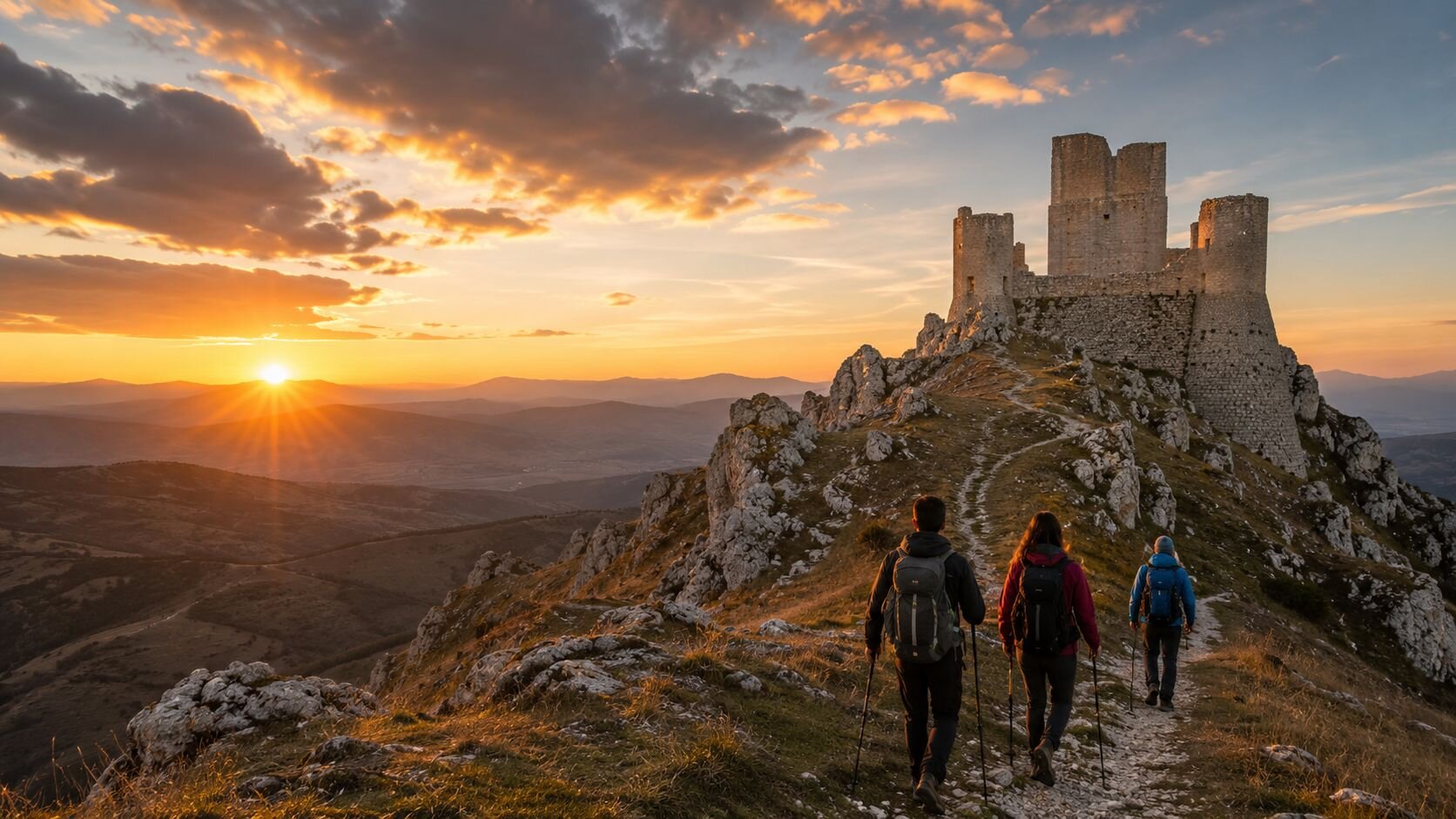 Rocca Calascio con picnic al tramonto