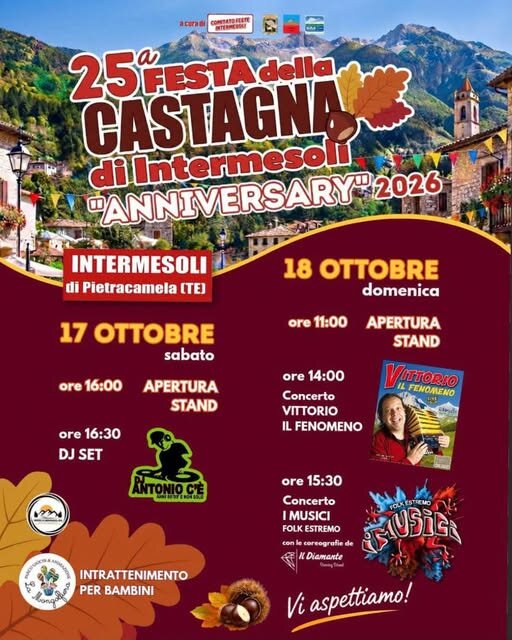 25ª Festa Della Castagna Di Intermesoli "Anniversary" 2026